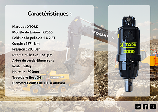 Kit tarière 1 à 2,5 tonnes K2000 – Image 2